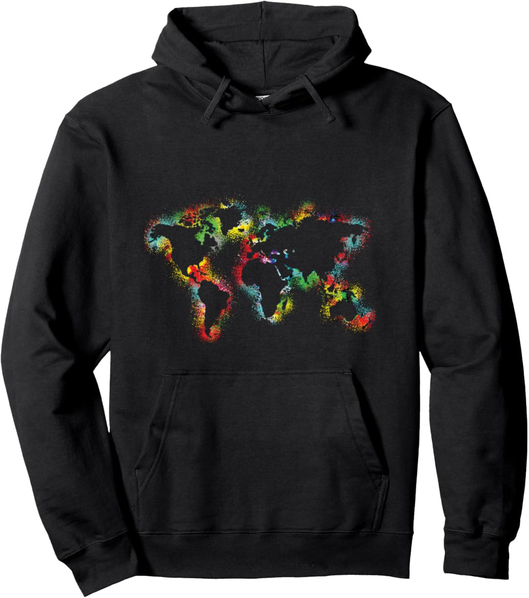 Weltkarte Earthday Pullover Hoodie