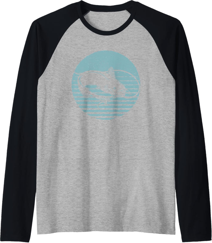 Vintage Wels Raubfisch Fischen - Angler Retro Wels Raglan