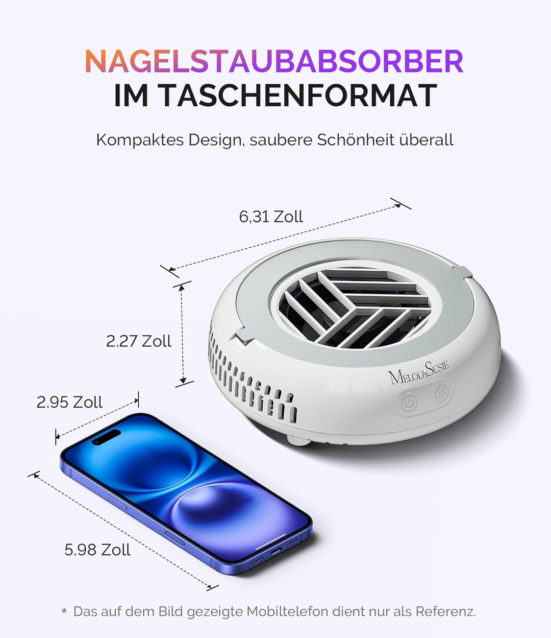 MelodySusie Pocket Professionele Nagelstaubsauger HProA – Mini Draagbare Staubabsaugung für nägel, 3