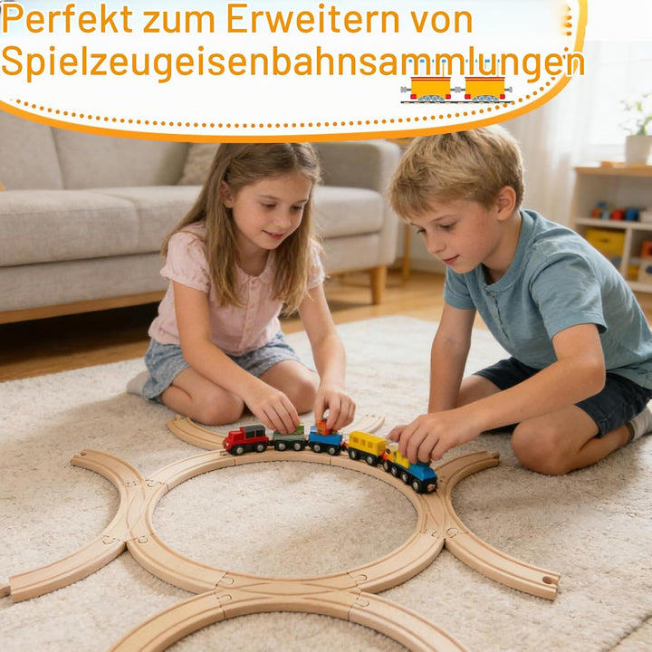Holzeisenbahn Schienenset, Kompatibilität mit Allen Holzeisenbahn Zubehör und Holzschienen, robust l