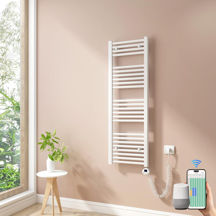 Heilmetz Smart WiFi Badheizkörper Elektrisch 120x40cm Elektrischer Handtuchtrockner mit Thermostat u