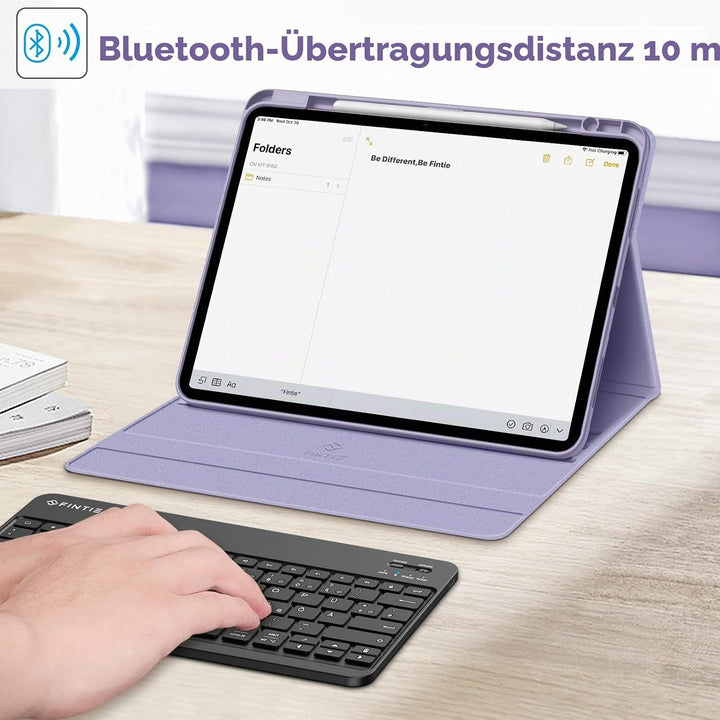 FINTIE Hülle mit Tastatur für iPad Air 13 Zoll M4/M3/M2 (2026/2025/2024), Soft TPU Rückseite Gehäuse