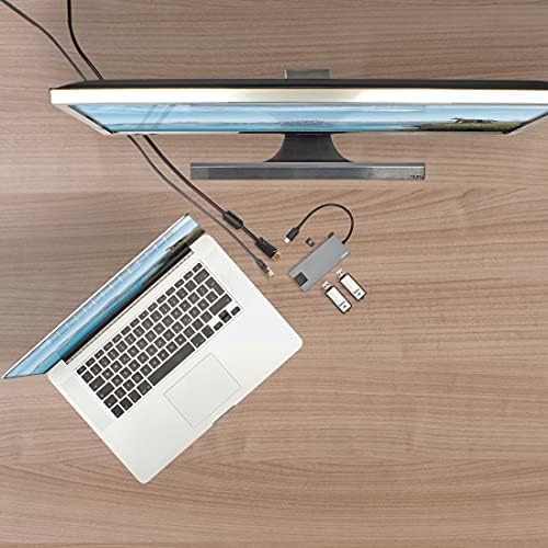 Hama USB C Hub 5 Ports (Multiport Adapter 1x HDMI 4K Ultra HD, 1x LAN Gigabit Ethernet, 2x USB-A, 1x