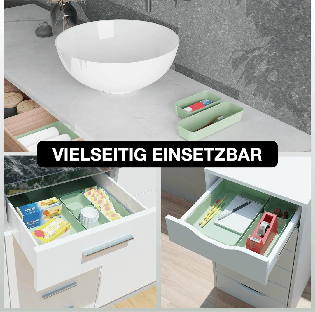 VMbathrooms Schubladen Organizer Set für jeden Bedarf | Praktische Schreibtisch Sortierboxen | Schub