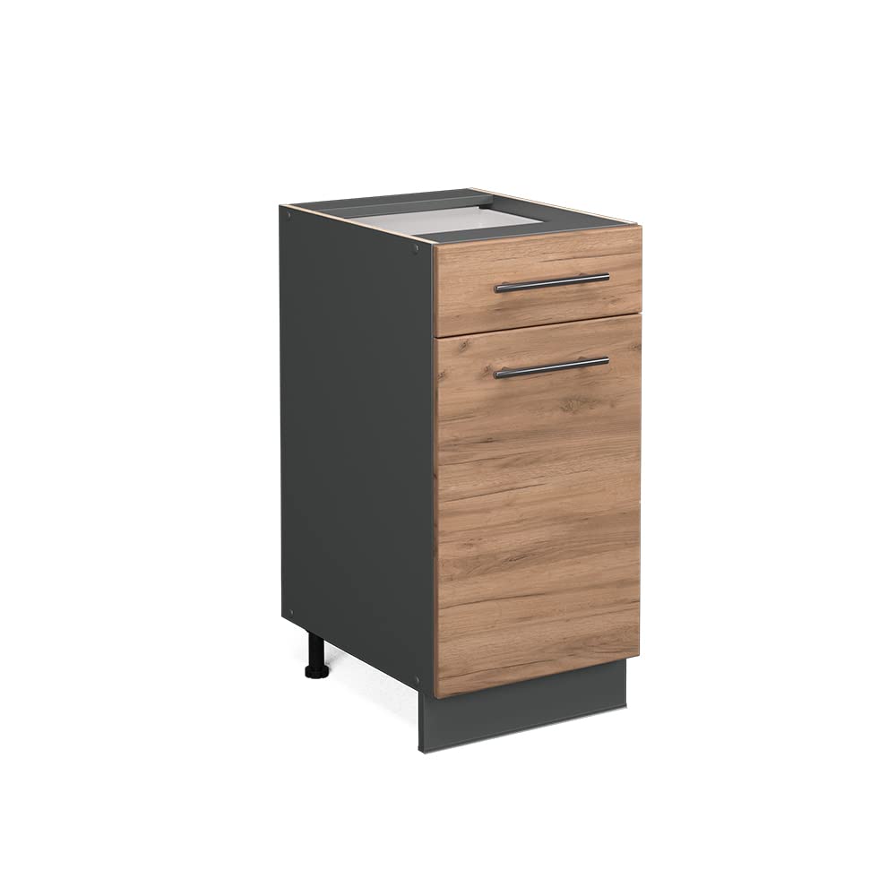 Vicco Küchenunterschrank Fame-Line, Goldkraft Eiche/Anthrazit, 40 cm ohne Arbeitsplatte Goldkraft Ei