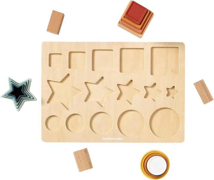VERTBAUDETBaby Formen-Puzzle, Silikon/Holz FSC®Mehrfarbig