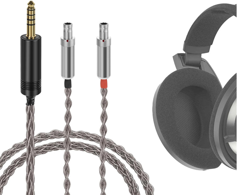 Geekria Apollo 6N Single Crystal Silber Upgrade Audiokabel kompatibel mit Sennheiser HD800, HD800S,