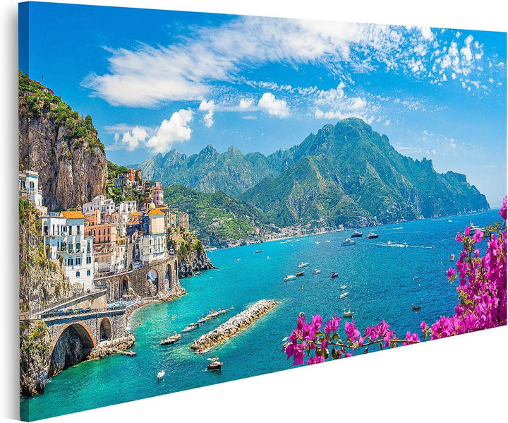 islandburner Bild auf Leinwand Landschaft Amalfiküste Atrani Berühmte Stadt In Italien Bilder Wandbi