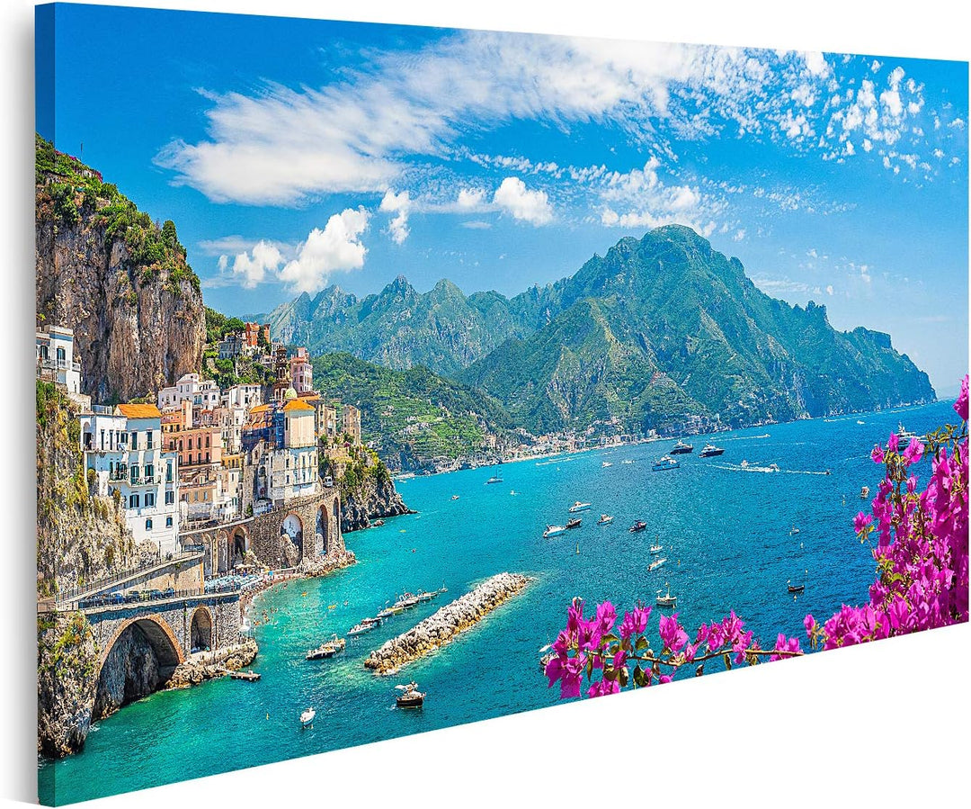islandburner Bild auf Leinwand Landschaft Amalfiküste Atrani Berühmte Stadt In Italien Bilder Wandbi