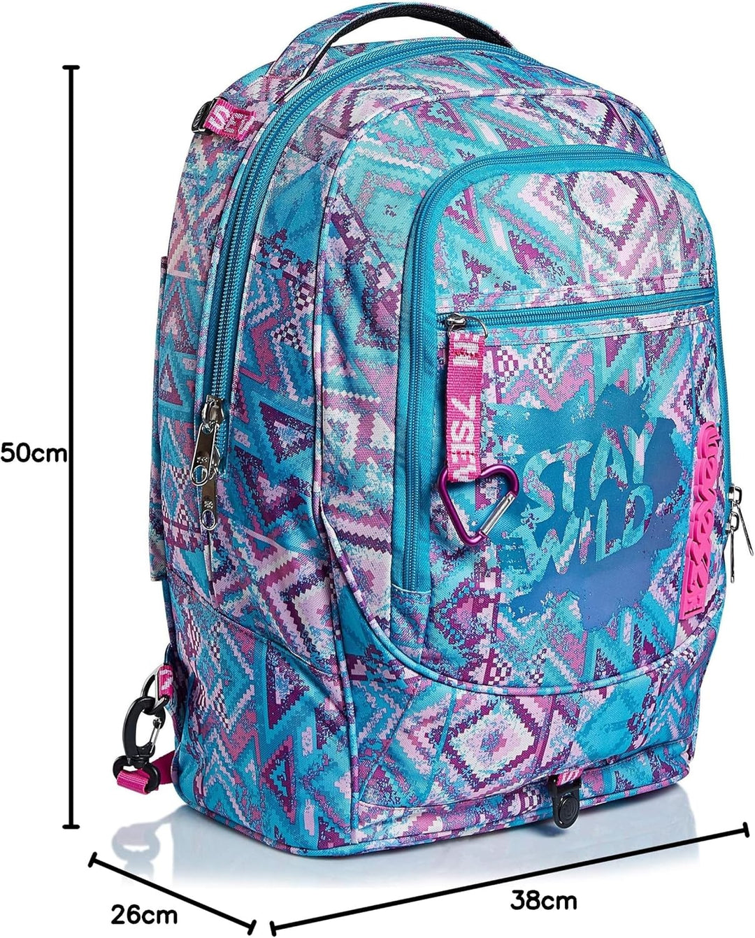 Seven Trolley, Rucksack mit Trolleyfunktion, Schulranzen mit Rollen, 3 in 1, Abnehmbarer Rucksack, a