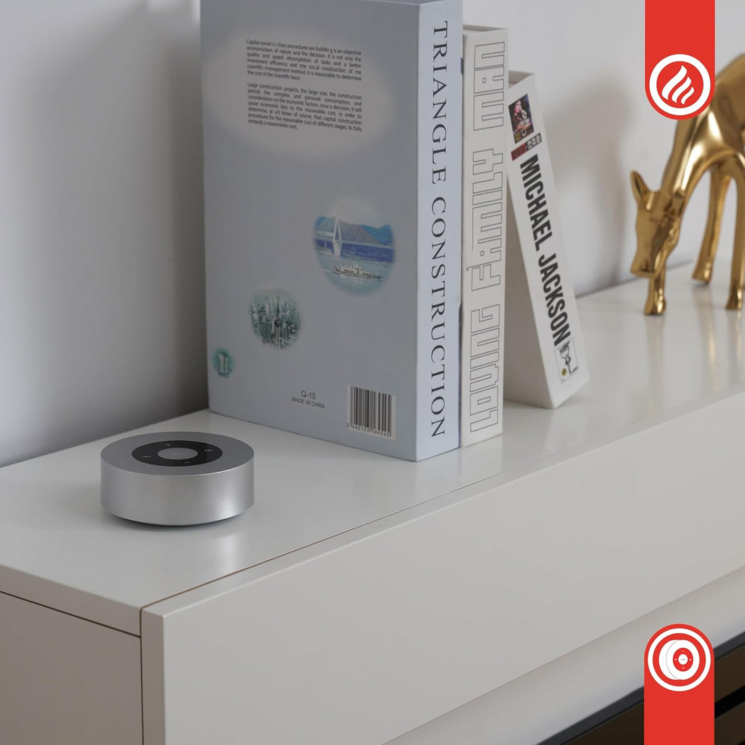 KAMINIO Knister Lautsprecher Moritz - Kraftvolle Soundbox mit Kaminfeuer-Tönen, Bluetooth, AUX, Mikr