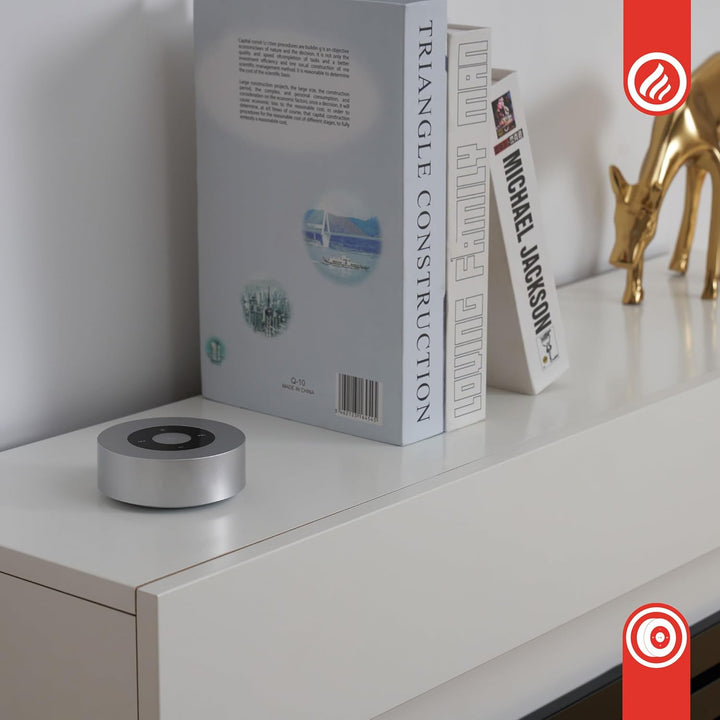 KAMINIO Knister Lautsprecher Moritz - Kraftvolle Soundbox mit Kaminfeuer-Tönen, Bluetooth, AUX, Mikr