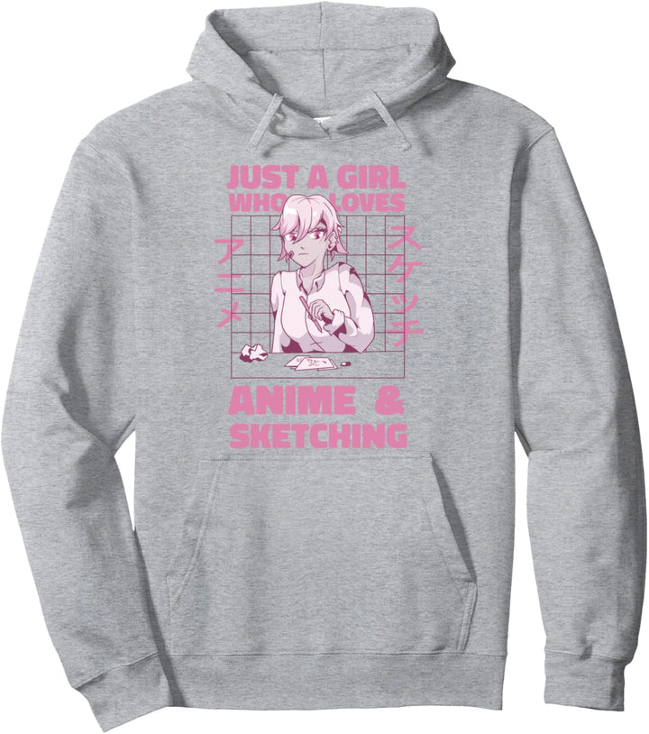 Anime Mädchen Skizzieren Zeichnen Japanisch Pullover Hoodie