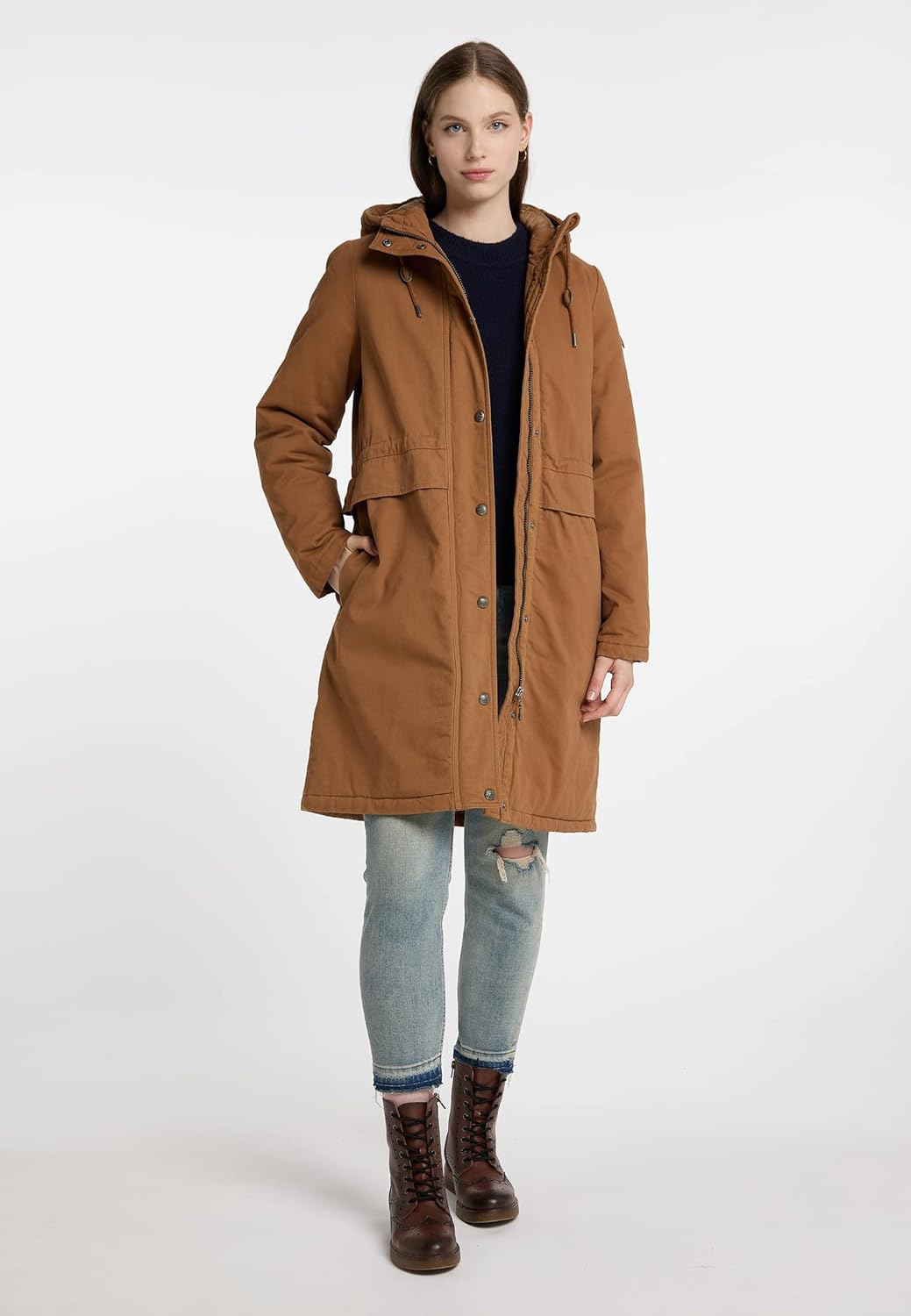 DreiMaster Damen Winterjacke aus Baumwolle M Sand, M Sand