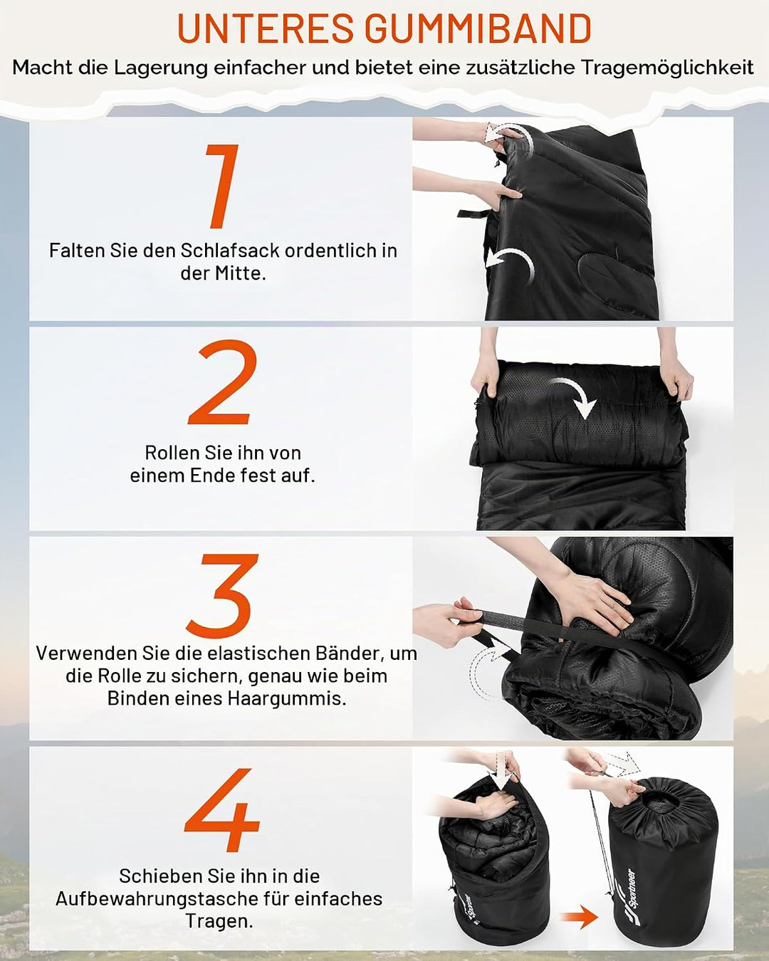 Sportneer Schlafsack Outdoor - Winterschlafsack Flanell 220 x 85 cm Schlafsack Winter mit Abnehmbare