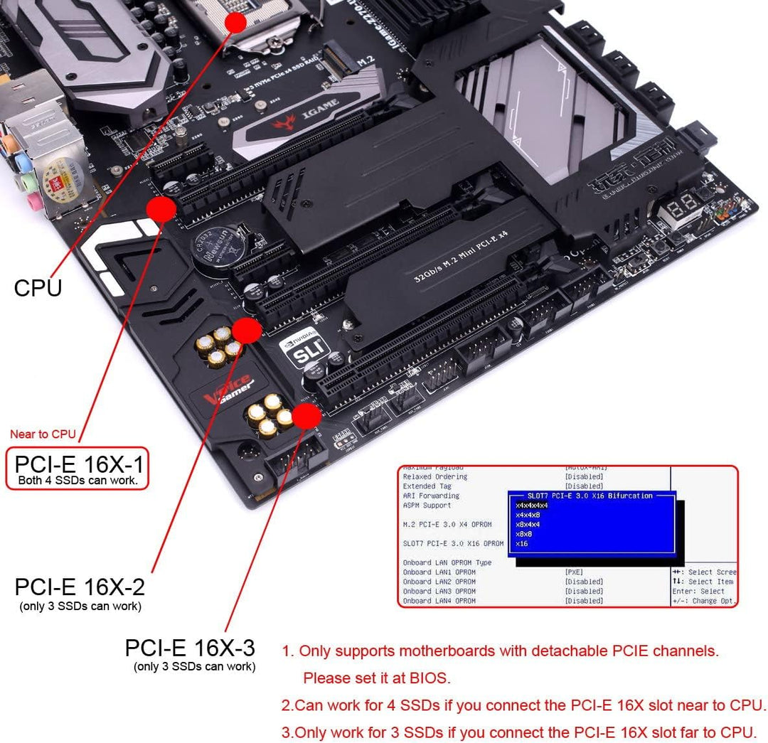 Cablecc Slimline Dual SFF-8654 8X 4 NVME auf PCIE Express 3.0 4.0 Raid Card VROC Raid0 Hyper Adapter