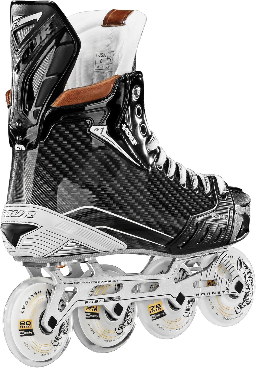 Generisch Tour Volt Kv1 Senior Rollschuhe, schwarz 7.5 = EU 42,5, 7.5 = EU 42,5