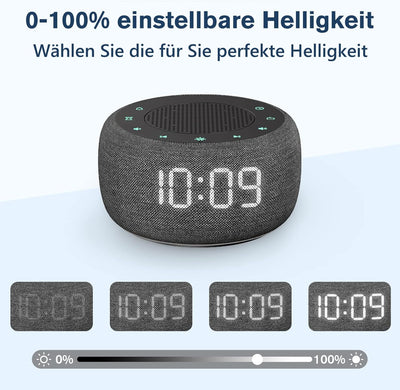 Buffbee Digitaler Radiowecker für das Schlafzimmer - 7-farbiges Nachtlicht, High-Fidelity-Klangquali