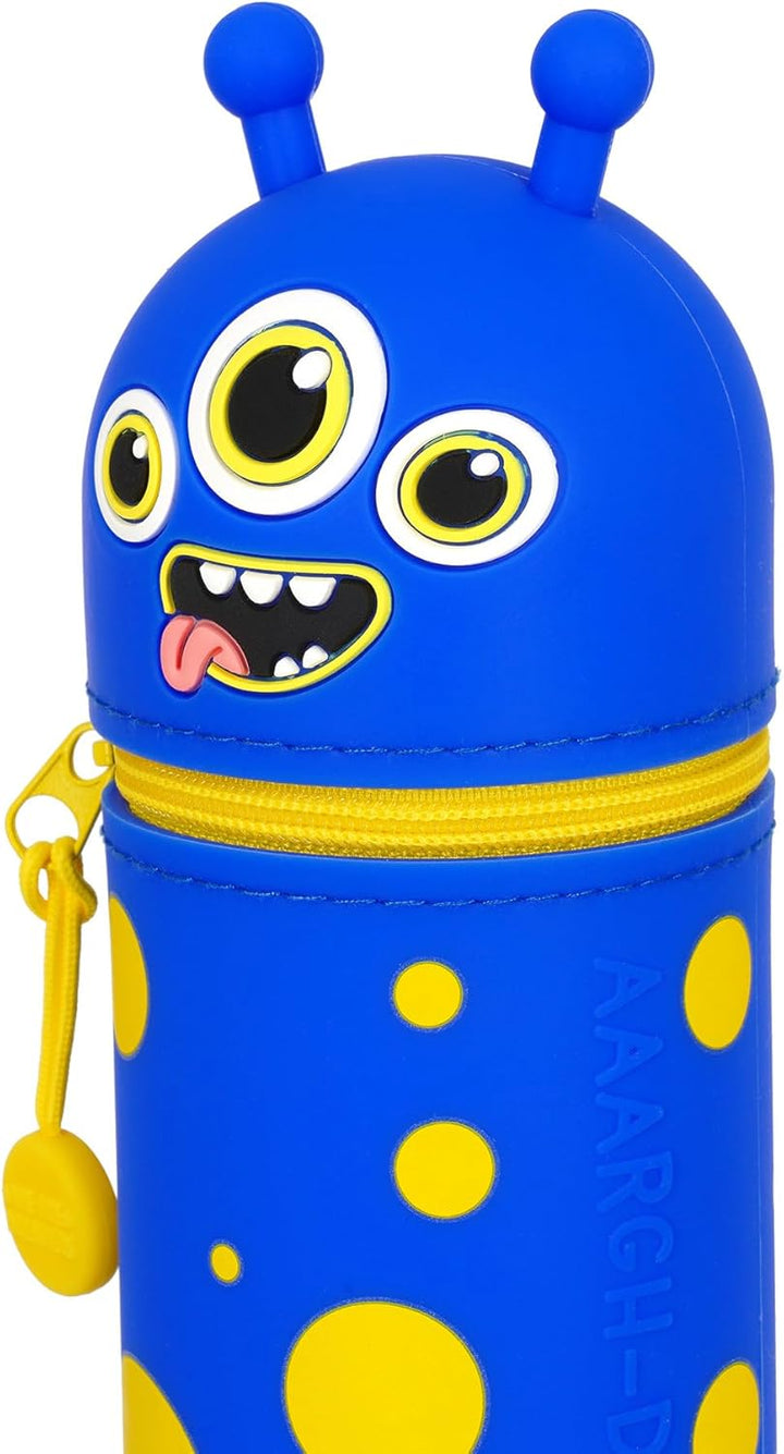 Legami - Kawaii 2-in-1 Schulmäppchen aus weichem Silikon, Tischstifthalter, Reissverschluss, Buntsti