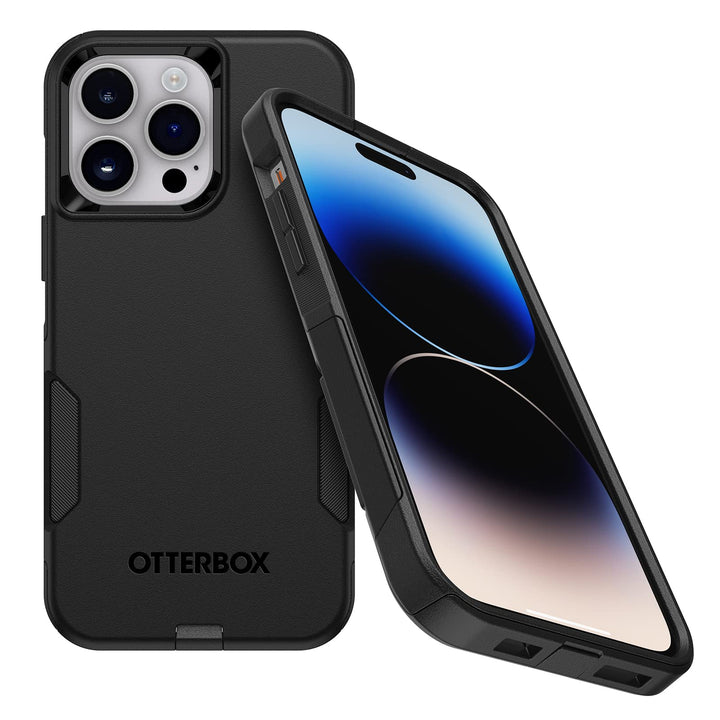 OtterBox Schutzhülle für iPhone 14 Pro (nur Pendler-Serie), schwarz, schlank und robust, taschenfreu