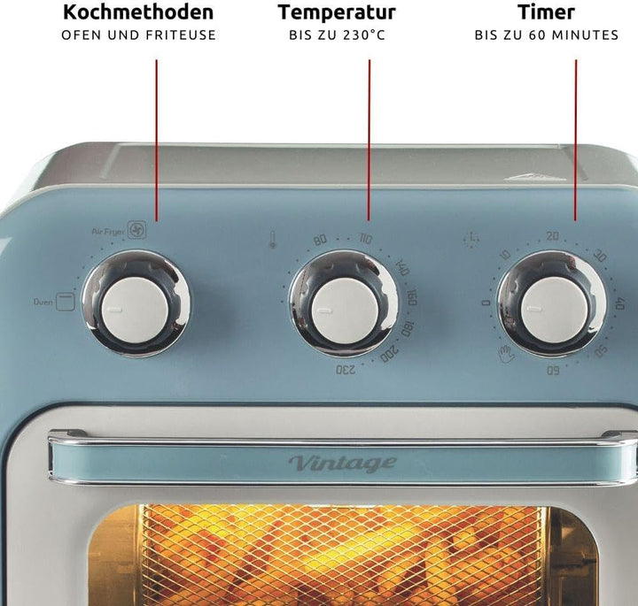 Ariete 4632 Vintage Heissluftfritteuse und Backofen, 1400 W, 2in1, 16 l Fassungsvermögen, inklusive