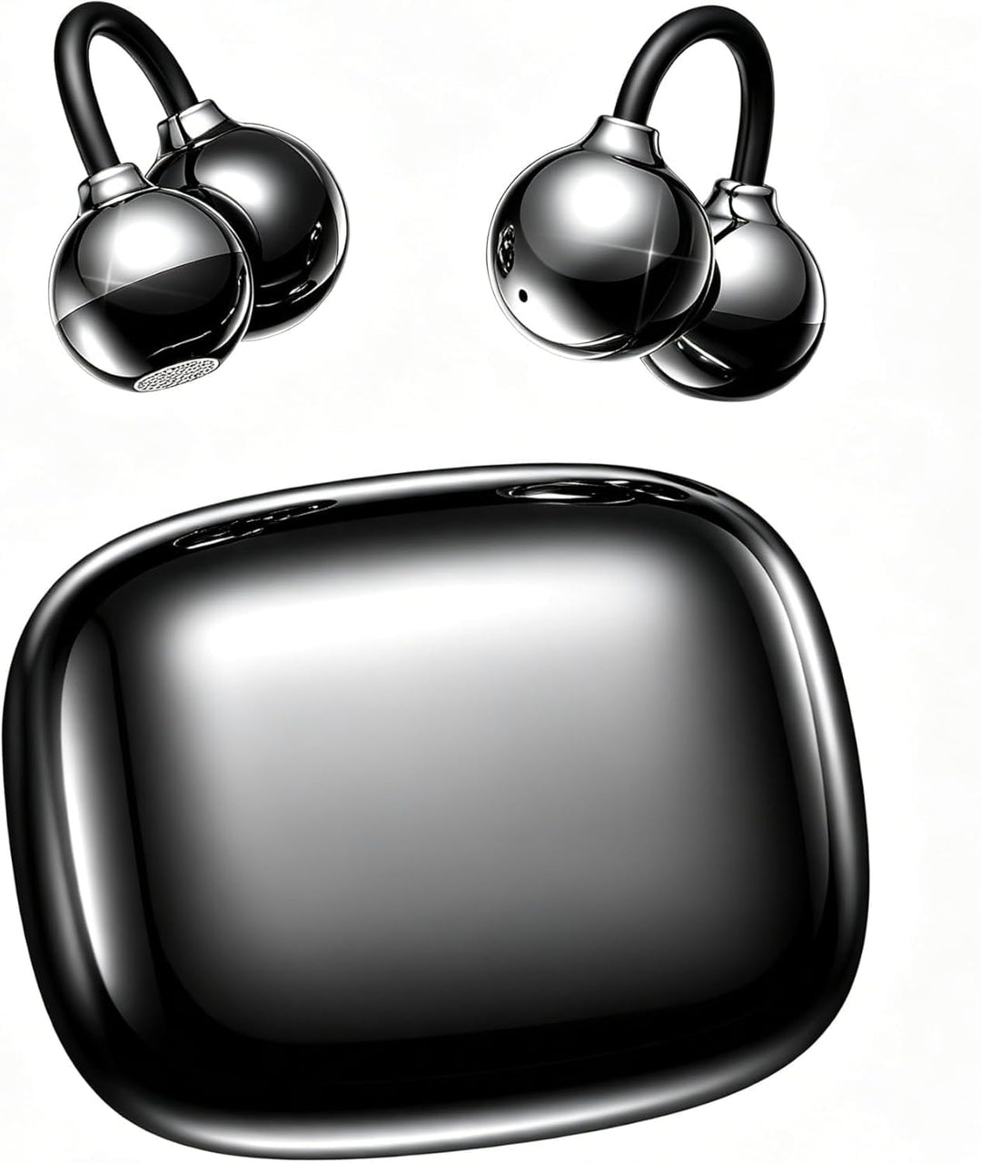 LESUN Open-Ear Clip On Kopfhörer Bluetooth 6.0: Mini Ohrhörer mit Klarem Bass, 25h Laufzeit Sport, A