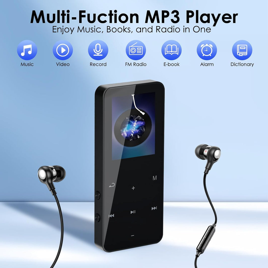 24GB MP3 Player mit Bluetooth, 1,8 Zoll HD Touchscreen, Musikplayer mit HiFi Lautsprechern, FM Radio