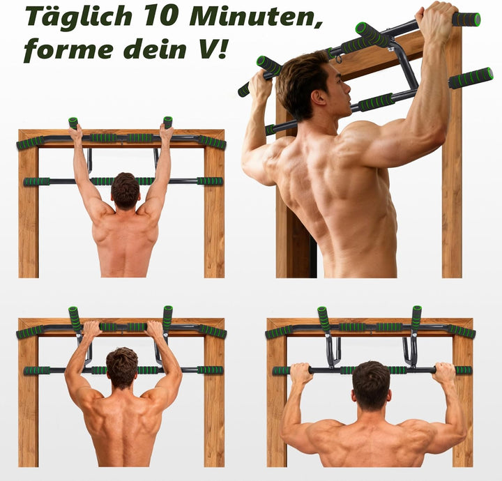Worldgeil Klimmzugstange Türrahmen Pull Up Bar - Klimmzugstange zum Einhängen ohne Schrauben - PullU
