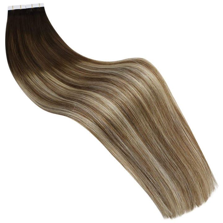 Ugeat 50 Gramm Haarverlängerung Echthaar Tape Hair Extension 45cm Haare Tapes Extensions Echthaar 20