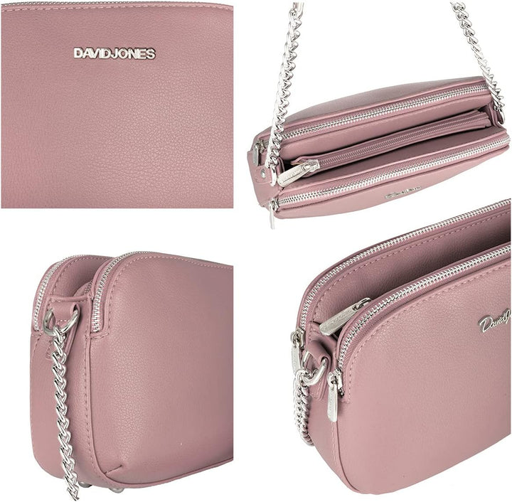 David Jones - Damen Mittelgrosse Umhängetasche Viele Fächer - Frau Kleine Schultertasche Zip Reissve