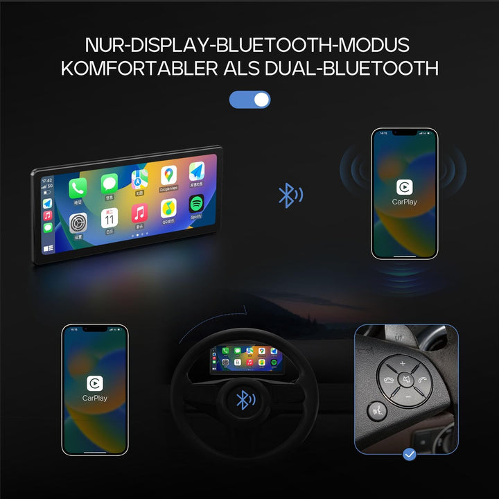 [2025 Voll laminierter Bildschirm] CarpodGo T3 Pro Portable 60fps Wireless Carplay Android Auto, 8,9