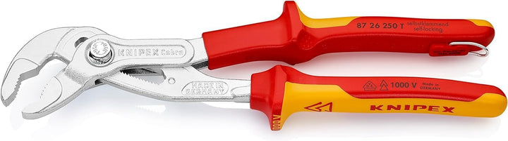 Knipex Cobra VDE Hightech-Wasserpumpenzange, verchromt, VDE-geprüft; mit Befestigungsöse zum Anbring