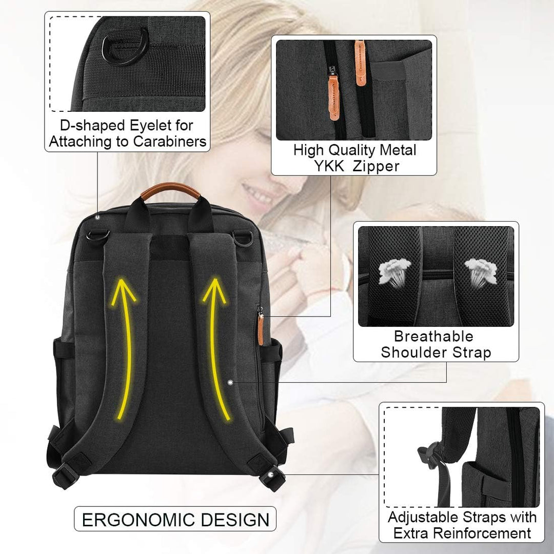 NEWHEY Wickelrucksack für Babys, wasserdicht, grosse Kapazität, Reisetasche, multifunktional, Rucksa