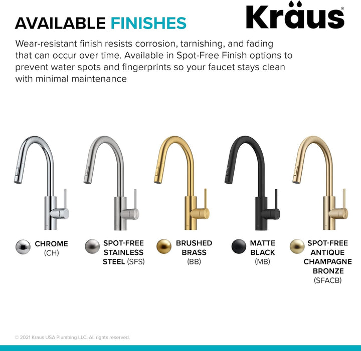 KRAUS Oletto Pull-Down-Einhand-Küchenarmatur mit QuickDock Top Mount Installation Montage Montage in
