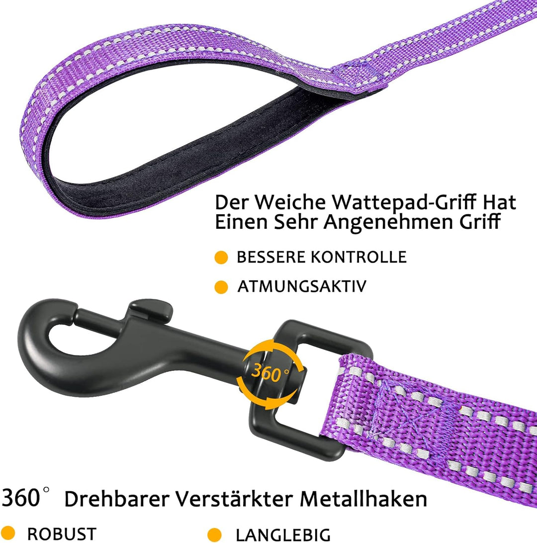 Demigreat Schleppleine für Hunde, 3m / 5m / 10m / 15m / 20m Robuste Lange Hundeleine Reflektierend T