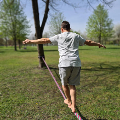 Slackline Set, Lines, 15-35m Länge, Komplettset für Kinder, Anfänger, Fortgeschrittene und Profis, i