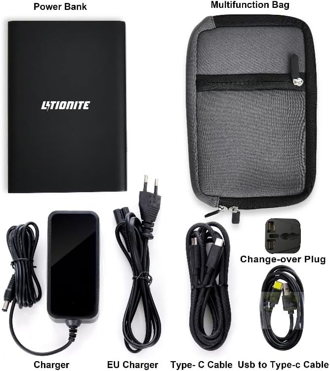 LITIONITE Dragon 130W / 80.000mAh Powerbank Mini-Generator Tragbarer Akku mit led-anzeige - 1x AC St