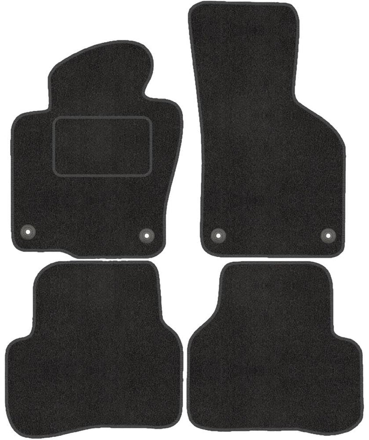Fussmatten mit Clips 4er Set für VW Passat B7 3C 2010-2015 Velours Automatten Vorne, Hinten + Clips,