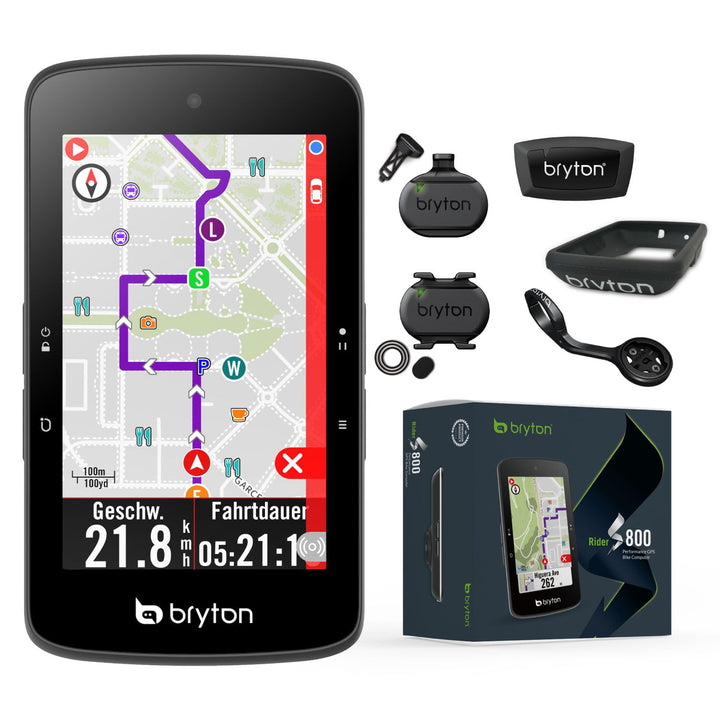 Bryton Rider S800T Bundle mit Herz, Tritt- und Geschwindkeitssensor