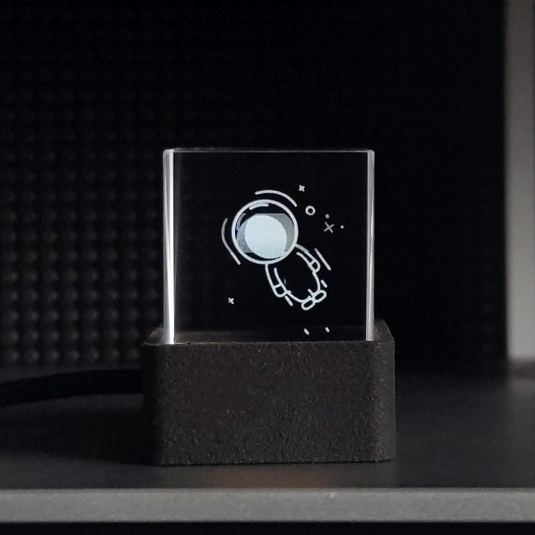Denash Holografischer Kristallwürfel, 3D-Display und Wetteruhr mit GIF-Animationsfotoalbum und Count