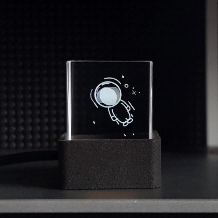 Denash Holografischer Kristallwürfel, 3D-Display und Wetteruhr mit GIF-Animationsfotoalbum und Count