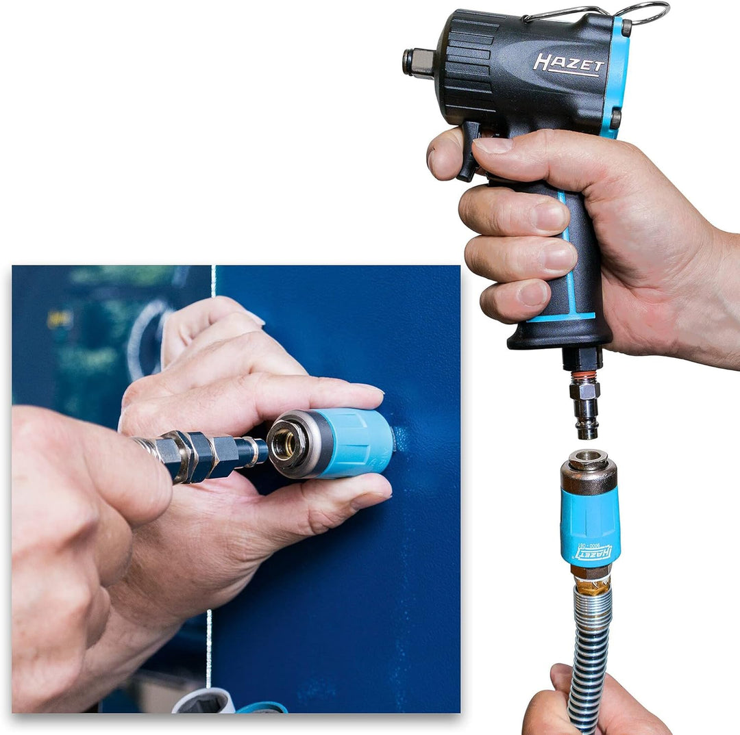 HAZET Schlauchroller Mit Schnellkupplung 9040N/2 | mit Stop at any point-Funktion, Gebremstes Aufwic