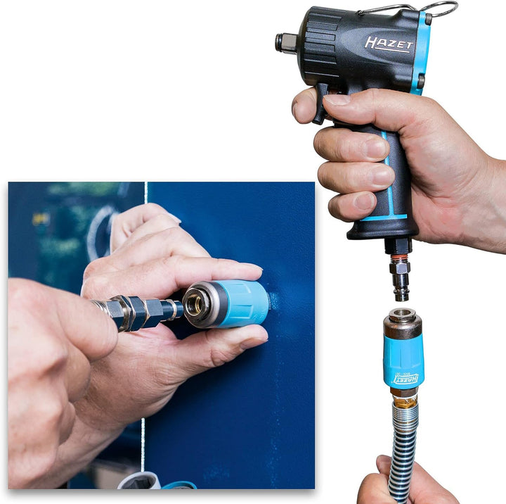 HAZET Schlauchroller Mit Schnellkupplung 9040N/2 | mit Stop at any point-Funktion, Gebremstes Aufwic