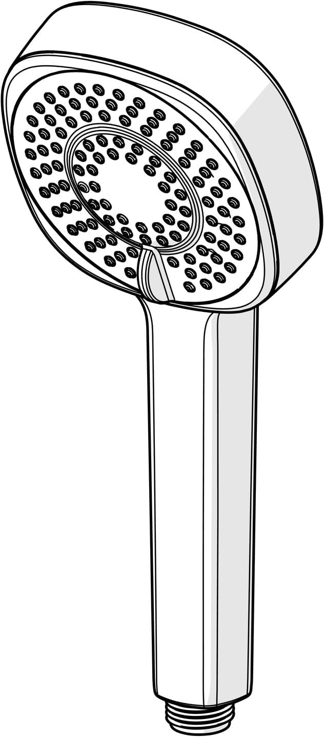 HANSA BASICJET Style Duschkopf mit 3 Strahlarten I Handbrause Dusche | Anti-Kalk Funktion I Brauseko