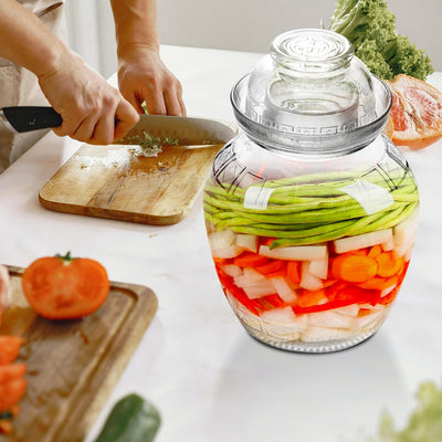 TOPBATHY Fermentationsglas 2-gallonen-Glas Gurkenglas Kimchi-Glas Gärender Topf Schleusen Zum Fermen