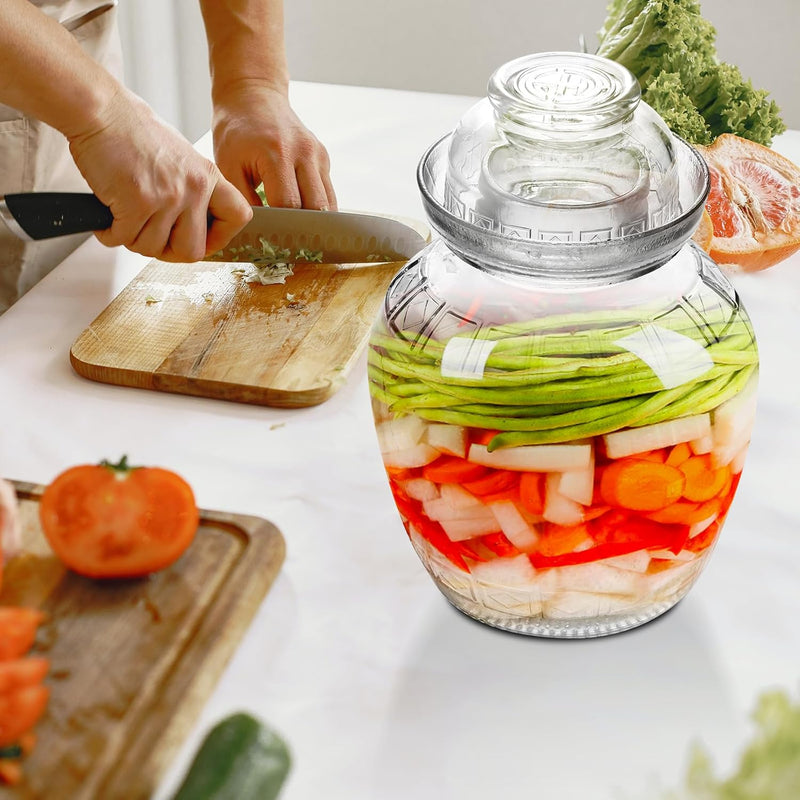TOPBATHY Fermentationsglas 2-gallonen-Glas Gurkenglas Kimchi-Glas Gärender Topf Schleusen Zum Fermen