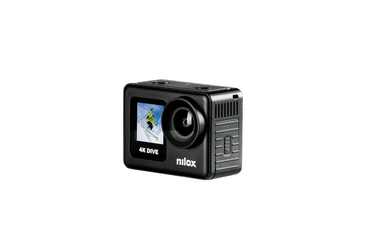 Nilox, Action Cam 4K Dive, Action Kamera 4K/60fps, Doppelbildschirm mit Touchscreen, WLAN-Verbindung