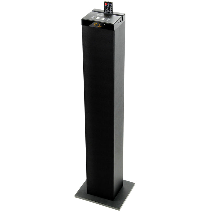 GOgroove Bluetooth Turm Lautsprecher mit integriertem Subwoofer - Standlautsprecher mit Bass und Dua