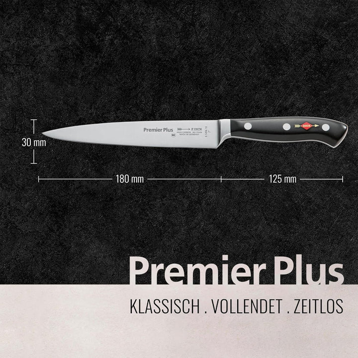 F. DICK Tranchiermesser, Premier Plus (Messer mit Klinge 18 cm, X50CrMoV15 Stahl, nichtrostend, 56°