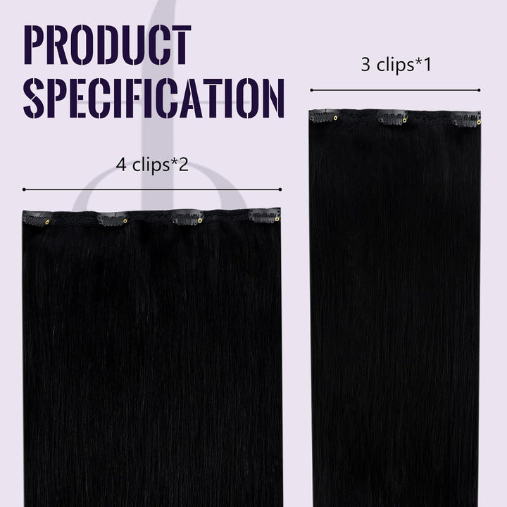 Fshine Clip in Ehthaar Extensions Dunkelbraun 30cm 3pcs Remy Ehthaar Clip in Extensions Jet Black Cl